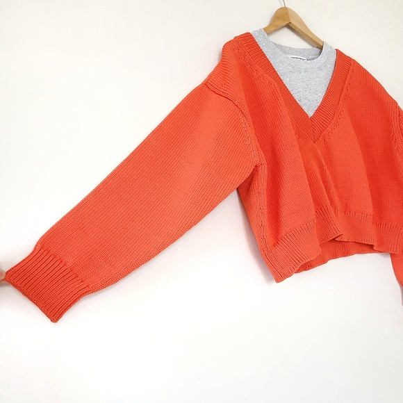 Alexander Wang Mixed Media Layering Crewneck Pullover Knit Sweater - Picture 7 of 15